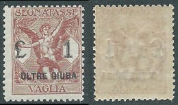 1925 OLTRE GIUBA SEGNATASSE PER VAGLIA 1 LIRA MNH ** - I55-2 - Oltre Giuba