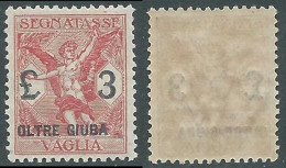 1925 OLTRE GIUBA SEGNATASSE PER VAGLIA 3 LIRE MNH ** - I55-3 - Oltre Giuba