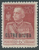 1925-26 OLTRE GIUBA GIUBILEO 60 CENT D. 11 MNH ** - I55-8 - Oltre Giuba