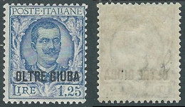 1926 OLTRE GIUBA EFFIGIE FLOREALE 1,25 LIRE MH * - I55-3 - Oltre Giuba