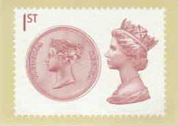 United Kingdom Postcards 2015 About Stamps In Mi Block 96 Queen Elizabeth II - Long To Reign Over Us ** - Collezioni