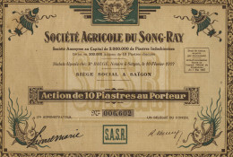 French Vietnam, Stock Certificate 1927 Unused Certificate Very Rare - Sonstige – Asien