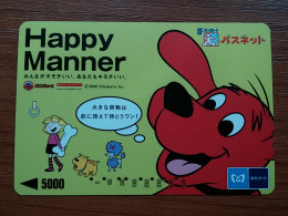 T-530 - JAPAN, Japon, Nipon, Carte Prepayee, Prepaid Card, Metro Tokyo Serie, Happy Manner Dog, Chien - Autres & Non Classés