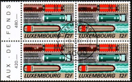 Luxembourg, Luxemburg,  1988, MI 1194, YT 1144, VIERERBLOCK, TRANSPORT, (CEMT) ,  GESTEMPELT,OBLITERE - Usati