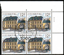 Luxembourg, Luxemburg,  1987, MI 1181,YT 1131, VIERERBLOCK, ARCHITEKTURE RURALE,  GESTEMPELT,OBLITERE - Used Stamps