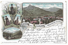 Austria 1897 Schruns Multi View Litho Postcard - Schruns