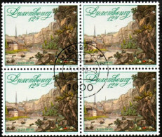 Luxembourg, Luxemburg,  1990, MI 1237, YT 1167, CONGRES DE VIENNE, VIERERBLOCK,  GESTEMPELT,OBLITERE - Gebruikt