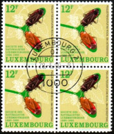 Luxembourg, Luxemburg,  1990, MI 1247, YV 1197, 100 JAHRE LUX. NATURFREUNDE VIERERBLOCK, GESTEMPELT,OBLITERE - Oblitérés