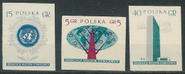 Poland Stamps MNH ZC 854-56 A: United Nations (cut) - Neufs