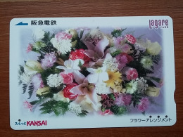 T-542 - JAPAN, Japon, Nipon, Carte Prepayee, Prepaid Card, Lagare Card KANSAI, FLOWER, FLEUR - Other & Unclassified