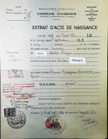 1954 REVENUE / MARCHE CONSOLARI ITALIA / FRANCIA Su Estratto Nascita A AUBAGNE - S6131 - Fiscale Zegels