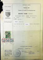 1949 REVENUE / MARCHE CONSOLARI BELGIO Su Documento  - S6133 - Documenten