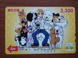 T-544 - JAPAN, Japon, Nipon, Carte Prepayee, Prepaid Card, BUS CARD, CAEZINHOS DE SORTE, FORTUNE DOGS - Other & Unclassified