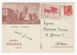 CHESS Italy 1954, Sirmione - Chess Cancel On Commeorative Postcard - Schaken