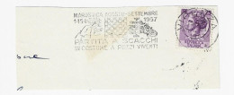 CHESS Italy 1957, Marostica-Vicenza - Roller Chess Cancel On Fragment - Chess