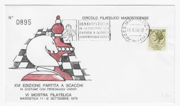 CHESS Italy 1976, Marostica - Meter Chess Cancel On Commemorative Envelope - Schaken