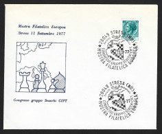 CHESS Italy 1977, Stresa - Chess Cancel On Commemorative Envelope - Ajedrez