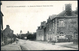 50 SAINT SAUVEUR LENDELIN - LA ROUTE DE PERIERS ET L'ECOLE DES FILLES - Autres & Non Classés