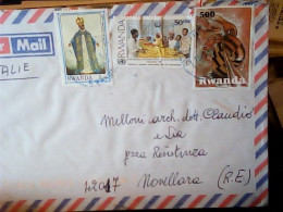 Rwanda Air Mail Cover Sent To ITALIA 1993 STAMP TIMBRE SELLO 500 50 5  JR5044 - Lettres & Documents