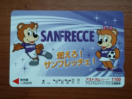 T-554 - JAPAN, Japon, Nipon, Carte Prepayee, Prepaid Card, Sanfrecce Hiroshima Football, Bear, Ours - Autres & Non Classés