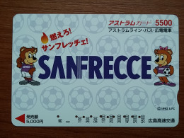 T-554 - JAPAN, Japon, Nipon, Carte Prepayee, Prepaid Card, Sanfrecce Hiroshima Football, Bear, Ours - Altri & Non Classificati