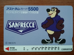 T-554 - JAPAN, Japon, Nipon, Carte Prepayee, Prepaid Card, Sanfrecce Hiroshima Football, Bear, Ours - Otros & Sin Clasificación