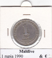 MALDIVE  1 RUPIA  ANNO 1990 COME DA FOTO - Maldiven