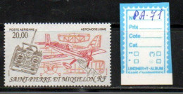 SAINT- PIERRE ET MIQUELON LUXE** - PA 71 - Unused Stamps