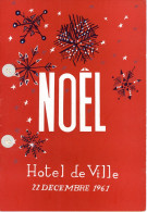 Programme Arbre De Noel Hotel De Ville De Paris 1961 - Programma's