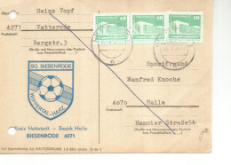 ALEMANIA DDR HALLE TARJETA TEMA FUTBOL FOOTBALL - Equipos Famosos