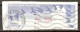 France - 1990 - Vignette ATM Type Oiseaux De Joubert Bleu Foncé - Paris Montmartre - 1990 Type « Oiseaux De Jubert »