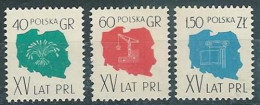 Poland Stamps MNH ZC 964-66: People's Republic Of Poland 15 Y. - Neufs
