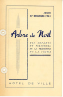 Programme Arbre De Noel Hotel De Ville De Paris 1951 - Programma's