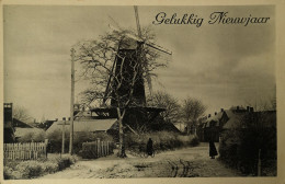 NL Onbekend Waar - Molen Windmill (gelukkig Nieuwjaar) 19?? Naamstempel Amsterdam - Altri & Non Classificati