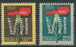 Poland Stamps MNH ZC 969-70: Youth And Students Festival Vienna 1959 - Neufs