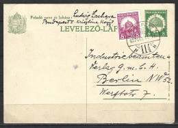 HONGRIE. Carte Pré-timbrée Ayant Circulé En 1927. Couronne De Saint-Etienne. - Entiers Postaux