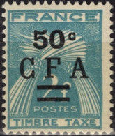 REUNION CFA Taxe 37 ** MNH Chiffre Timbre Taxe Gerbe De Blé 1949-1950 (1) - Postage Due