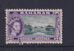 BAHAMAS   - 1954 Elizabeth II £1 Used As Scan - 1859-1963 Crown Colony