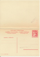 BF0088 / POLEN / POLSKA   -  KARTKA POCZTOWA  Avec Reponse  -    Kasimier Jagiello  -  Michel P84 - Covers & Documents