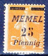 MEMEL - Timbre N°51 Neuf A/charnière - Neufs