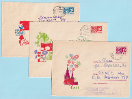 USSR 1968.0125-0227. May Day. Prestamped Covers (3), Used - 1960-69