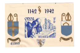 1942 - Abbaye D'Orval - Emission En Blocs Du Type Du 5F-caractère Anglais - Surcharge Bleue-non Dentelé-numéroté - BL12 - 1924-1960