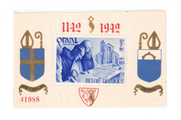 1942 - Abbaye D'Orval - Emission En Blocs Du Type Du 5F-caractère Gothique - Surcharge Rouge-dentelé-numéroté - BL11 - 1924-1960