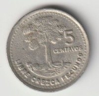 GUATEMALA 1991: 5 Centavos, KM 276 - Guatemala