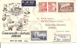 Australien 209-12  MiF -  Luftpost-Bedarfsbrief  Einschreiben Von Collins Nach Celle - Covers & Documents