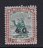 Sdn: 1936/46   Official - Arab Postman  'S.G.'  OVPT   SG O35    4m    Used - Soedan (...-1951)