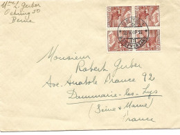 278 - 27 - Enveloppe Envoyée De Bern En France 1949 - Timbres Tête-bêche - Tete Beche