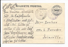 Brasilien  P 36a  -  50 Reis Jahrhundert  Ganzsachen-Karte 1908 Nach Joinville Bedarfsverwendet - Postal Stationery