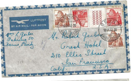 278 - 95 - Enveloppe Envoyée De Bern Aux USA 1950  - Timbres Pont/tête-bêche - Tête-bêche