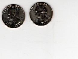 USA - Lot 2 Pièces 1/4 Dollar Washington Quarter  1993D + P  SUP+/XF+  KM.164a - 1932-1998: Washington